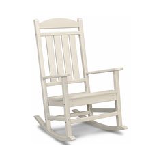 a white rocking chair on a white background