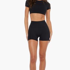 New Without Tags Sporty High Waist Bottoms With Built-in Shorts, Sporty Black Bottoms With Built-in Shorts, High-waisted Moisture-wicking Shorts, Short Sportswear Bottoms For Workout, Sportswear Workout Bottoms With Shorts, Athleisure High-stretch Bottoms With Built-in Shorts, High Stretch Athleisure Bottoms With Built-in Shorts, Compressive Short Athleisure Bottoms, Compression High-waisted Shorts For Sportswear