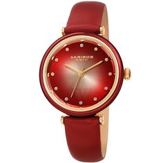 Colorful Watches, Radiant Red, Watches Women Leather, Leather Strap Watch, Hot Jewelry, Watch Women, Watch Sale, Leather Band, Quartz Movement