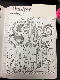 a coloring book with the word sale written in large letters and doodles on it