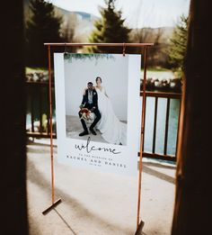 a welcome sign for a newly married couple