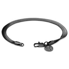 * Surgical-grade stainless steel
 * Secure lobster-claw clasp
 * Fade- and flake-free titanium nitride coating Modern Gunmetal Jewelry With Stainless Steel Clasp, Modern Gunmetal Chain Bracelet In Stainless Steel, Modern Gunmetal Stainless Steel Chain Bracelet, Modern Gunmetal Chain Bracelet With Solid Link Construction, Modern Gunmetal Jewelry With Bracelet Strap, Modern Snake Chain Bracelet, Modern Gunmetal Link Bracelets, Modern Gunmetal Link Bracelet, Modern Stainless Steel Chain Bracelet