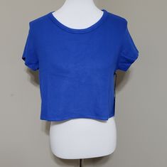 Blue Short Sleeve Crop Top, Oversized, Super Soft Material. Brand New With Tags! Shop With Confidence! I'm A Posh Ambassador Top Rated Seller Fast Shipper Bundle Your Favorites For A Discount! Blue Trendy Relaxed Fit Crop Top, Blue Relaxed Fit Crop Top, Blue Relaxed Fit Trendy Crop Top, Casual Blue Stretch Crop Top, Blue Crew Neck Crop Top In Trendy Style, Blue Relaxed Fit Crop Top For Spring, Casual Blue Crop Top With Relaxed Fit, Relaxed Fit Blue Crop Top For Spring, Basic Blue Summer Tops