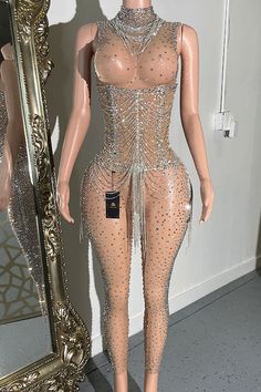 The Elizabeth Diamante Bodysuit Set is perfect for a night on the town. Crafted from stretchy mesh fabric and adorned with rhinestones and tassels, this one-of-a-kind set will make you shine. A luxuriously detailed corset is included, perfect for birthday parties, date nights, clubbing, bachelorette parties, and more. Bandage Top, High Fashion Outfits, Prom Dress Shopping, Date Nights, Bachelorette Parties, Black Art, Feel Confident, Mesh Fabric, Playsuit Jumpsuit