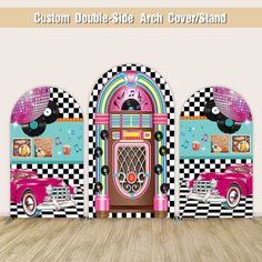 50S Theme Rock And Roll Party Decorations Arch Backdrop Rock And Roll Party, Arched Backdrop, Chiara Backdrop, 50s Rock And Roll