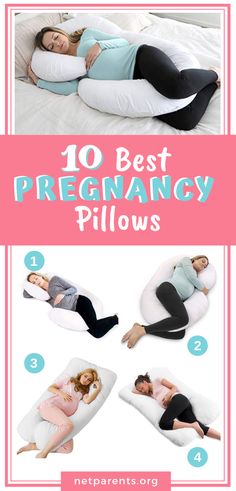 pregnant women laying on pillows with the words 10 best pregancy pillows