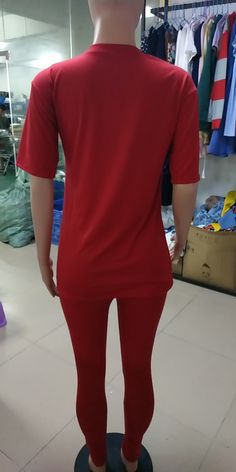 Solid Round Neck Short Sleeve Tops+jogging Pants Plus Size Set Casual Stretch Tracksuit In Solid Color, Casual Solid Color Crew Neck Sets, Casual Red Activewear, Casual Solid Color Leisure Sets, Casual Red Sets With Pockets, Casual Sets For Leisure In Solid Color, Casual Red Stretch Sets, Casual Stretch Sets For Jogging, Casual Red Tracksuit For Loungewear