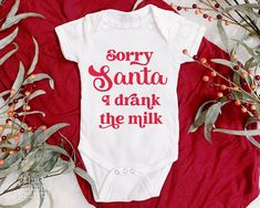 Grandma Onesie, Santa Onesie, First Christmas Svg, Baby First Christmas, Santa Shirt, Breastfed Baby, Holiday Svg, Santa Shirts, Baby Christmas