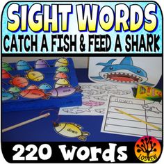 sight words catch a fish and feed a shark