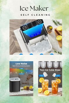 the ice maker is being used to make cold drinks and other items for sale on this page