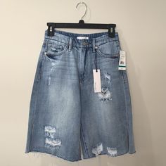 Habitual Women Distressed Jean Shorts $128 Size 24 Varnish Blue Hfj00152b-H290 Brand New With Tags. Msrp $128. Thanks For Looking And For Shopping With Treasure Nook Usa! Long Jean Shorts, Distressed Bermuda Shorts, Grey Trench Coat, Navy Blue Shorts, Compression Pants, Raw Hem Jeans, Long Jeans, Distressed Jean Shorts, Blue Jean Shorts