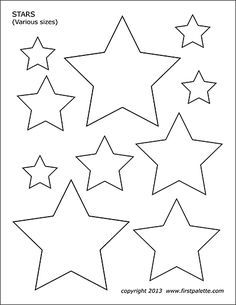 five stars that have been cut out to make them look like they are flying in the sky