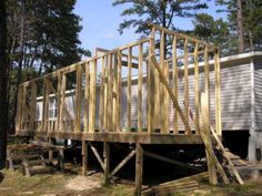 a house being built in the woods