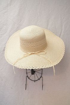 Vintage inspired wide brimmed straw hat. Hat features round crown, soft straw, and a matching ribbon trim along with lace trim. Inner crown features ties to adjust for head size. Product Details measurements: one size Brim- 4.72in Circumference- 23in material: straw imported Floral Color, Ribbon Trim, Women Clothing Boutique, Wide Brimmed, Straw Hat, Boutique Clothing, Lace Trim, Vintage Inspired, Straw