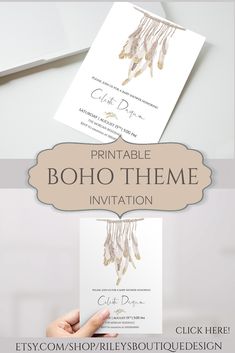 the printable boho theme is shown in this image