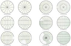 several different types of circulars with numbers in each section and the same number on each side