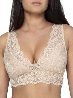 PRICES MAY VARY. Bralettes are perfect for when you want to feel comfortable but still look cute. The SmartandSexy Signature Lace Deep V Bralette can be worn around the house or dressed up under your favorite tops. A wireless push-up bra, you won't believe how much lift this bralette can give This bralette top features removable triangle cups for padding so you can customize your support. All-over lace bralette features extra wide front camisole straps, and a gorgeous deep V plunging neckline in House Wear, Bralette Top, Longline Bra, Everyday Bra, Bralette Tops, Swimsuit Cover Ups, Shoulder Shirts, Scalloped Lace, Bra Women