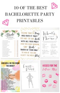 the best bachelor party printables for brides and grooms to choose from