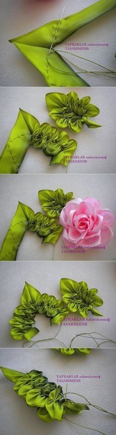 four different types of flowers are shown together