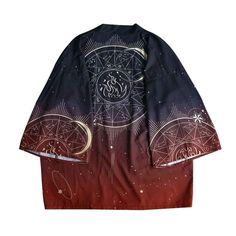 The series of Magic Circle Haori is inspired by the Western magical elements of Fire, Earth, Water and Wind. These Haori are the best crossover of Japanese Traditional Clothing and Western Ancient Magic. Red Magic, Circle Scarf, Womens Kimono