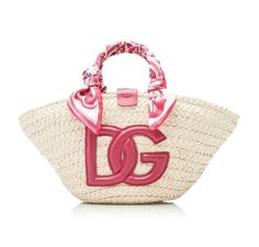 Pink Letter, Small Tote Bag, Woven Tote Bag, Straw Tote, Pink Tote, Print Placement, Dolce E Gabbana, Small Tote, Silk Twill