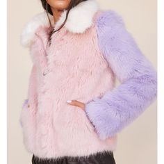 Almost Brand New, Worn Just Once! Beautiful Faux Fur. Multicolor Pink, Purple And White. Purple And White, Girly Fashion, Faux Fur Coat, Womens Maxi Dresses, Maxi Dresses, Pink Purple, Fur Coat, Faux Fur, Jackets & Coats