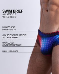 BANG! Swim Briefs sport the cut of a classic men’s racing swimsuit, yet we tuned its style up a notch by enhancing its curves to give it a trendier fit and BANG!’s signature ‘perfect fit’ for high-quality swimwear. Fit sits low for a sexier masculine touch. ★ CHOOSE YOUR PREFERRED OPTION ★ BANG! Swim Briefs come in two versions: 1. WITH Full-Pack system: Our proprietary “Full Pack” feature provides a REMOVABLE padded frontal internal pouch that offers protection and a fuller feel in the right pl Racing Swimsuit, Gym Tanks, Trendy Fits, Gym Tank Tops, Tailored Shorts, Swim Brief, Beach Tops, Gym Shirts, Gym Shorts