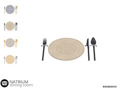 an image of a table setting with utensils and placemats on it