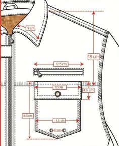 an image of a jacket with measurements for the waist and shoulder area, as well as measurements