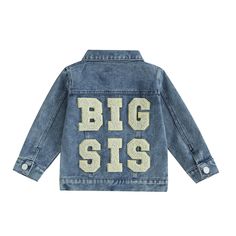 PRICES MAY VARY. 【Material】: Big Sis and Lil Sis matching denim jacket is ,ade of high denim and cotton, cute and cool denim jackets, durable and not easily deformed denim jacket coat. 【Unique Design】: Toddler baby girl ripped denim jacket, basic button-up denim jacket features embroidery big lil sis fuzzy letters jean jacket, classic yet fashion denim jackets, keeps your little girl cozy and warm in cool weather. 【Features】: Big Sis Lil Sis kids baby girl denim jackets features long sleeves, tu Brother Letter, Matching Sister Outfits, Sis Bro, Boy Jacket, Little Sister Gifts, Big Lil, Big Sister Little Sister, Girls Denim Jacket, Matching Sisters