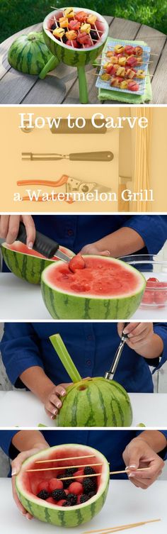 how to carve a watermelon grill