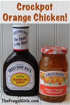 there are two jars of orange chicken sauce and one jar of sweet orange marmalade