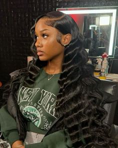 College Hair, Deep Wave Lace Front Wigs, Wavy Weave, Gabriels Inferno, 17 Birthday, Wig Styling, Quick Weave Hairstyles