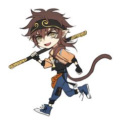 Yang Jian, Chinese Gods, Son Wukong, Chibi Characters, Manga Cute