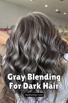 Growing in your gray can be an excruciatingly slow process, especially if you’re unwilling to go short. Gray blending will help you and your hair gets to be gorgeous the entire time. @creationsby_kay Grey Brown Hair, Mushroom Hair, Going Grey, Gray Hair Growing Out