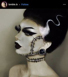 Bride Of Frankenstein Makeup, Maquillage Halloween Simple, Color Eyeliner