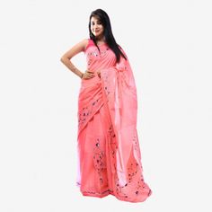 Assamese Traditional Mekhela Chador__Cotton hand Embroidery Mekhela Chador Set with Blouse Piece (Peach Color)____Rs. 589.00_____A very cozy and comfortable pure cotton Mekhela Chador set, with the Perfect and beautiful hand embroidery on it. This Mekhela Chador set is the best fit for the summers Peach Color, Beautiful Hand, Pure Cotton, Hand Embroidery, Maxi Dress