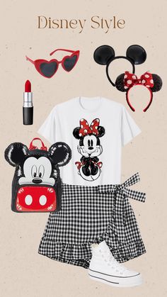 Minnie Mouse Disneybound, Hollywood Studios Outfit, Disney Family Outfits, Magic Kingdom Outfit, Disney Outfit Ideas, Disney Bound Outfits Casual, Minnie Outfit