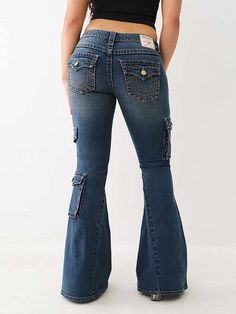 BIG T LOW RISE CARGO FLARE JEAN Low Rise Jeans Outfits Plus Size, Low Rise True Religion Jeans, Plus Size Low Rise Jeans, Low Rise Jeans Plus Size, How To Style Low Rise Jeans, Low Rise Jeans Outfits, True Religion Jeans Outfit, 2000s Low Rise Jeans, Low Rise Cargo Pants