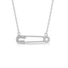 Silver CZ Safety Pin Necklace Chain Length - 16" + 2 Inches Extension Safety Pin: 0.83" x 0.2" Safety Pin Necklace, Pin Necklace, Drops Design, Design Silver, Gold Plated Chains, Safety Pin, Necklace Chain, Chain Length, Chain Bracelet