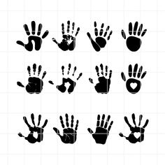 handprints with different shapes and sizes