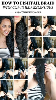 Paris Chic Style, Hairstyle For Everyday, How To Fishtail, Extension Styles, Hair Everyday, Clipin Hair Extensions, Hairstyle Braids, Chic Hairstyle, Curly Hair Braids