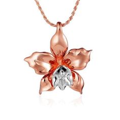 Elegant Orchid Flower Jewelry, Orchid Design, Gold Orchid, Hawaiian Jewelry, Ocean Jewelry, Nautical Jewelry, Turtle Pendant, Gold Polish, Small Pendant