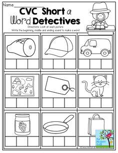 worksheet for cvc short i words and pictures