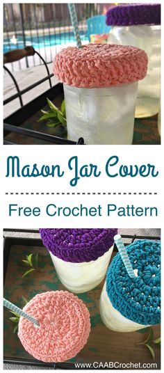 crocheted mason jar covers are the perfect way to keep your jars fresh and organized