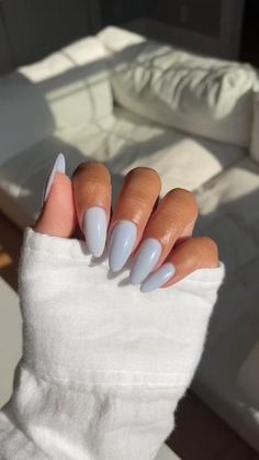 Nails Blue Marble, Blueberry Nails, Blueberry Milk Nails, Blue Marble Nails, Milk Nails, Cloud Nails, Blueberry Milk, Spring Nail Ideas, Milky Nails