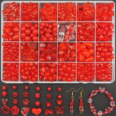 PRICES MAY VARY. 【Assorted Red Beads Kit】You will get 560 pieces assorted jewelry beads in clear red and macaron red. Our assorted pastel beads are packed in a plastic box with 24 compartments to avoid mix together; Convenient for you to collect, carry and store anywhere. Sufficient quantity and colors can meet your different DIY production needs. 【Various Styles】These clear red Bracelets beads include 24 shapes styles, such as flower beads, round beads, love heart beads, star beads, smile face Butterfly Pastel, Beads Butterfly, Beads To Buy, Candy Beads, Beads Kit, Necklaces Diy, Butterfly Beads, Beads Candy, Pastel Beads