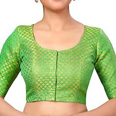 Women's Brocade Designer Saree Blouse Beautiful Lehenga Crop Top Part Wear Choli | eBay Green Padded Blouse Set For Navratri, Green Padded Blouse Set For Diwali, Green Blouse For Diwali, Green Choli For Diwali, Lehenga Crop Top, Beautiful Lehenga, Designer Saree Blouse, Be Classy, Saree Blouses