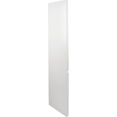 a tall white door on the side of a wall with an open top and bottom panel