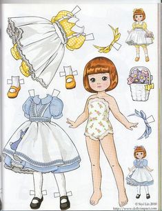 the paper doll is made to look like it has been cut out and put together